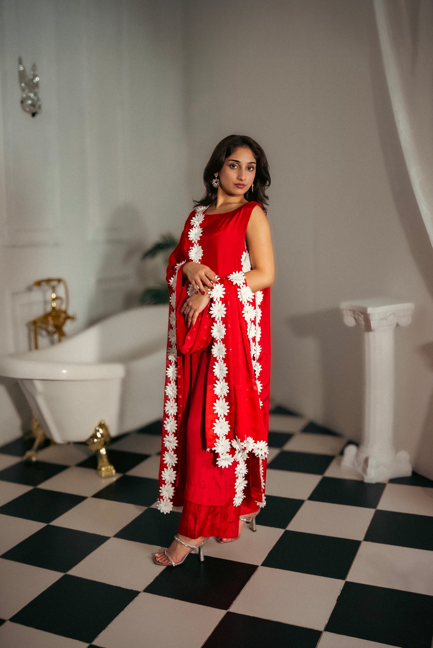 Ruby Charm red Pakistani suit