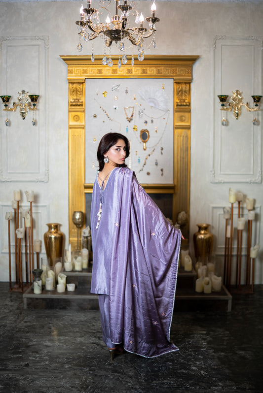 blush mauve embroidered Pakistani suit