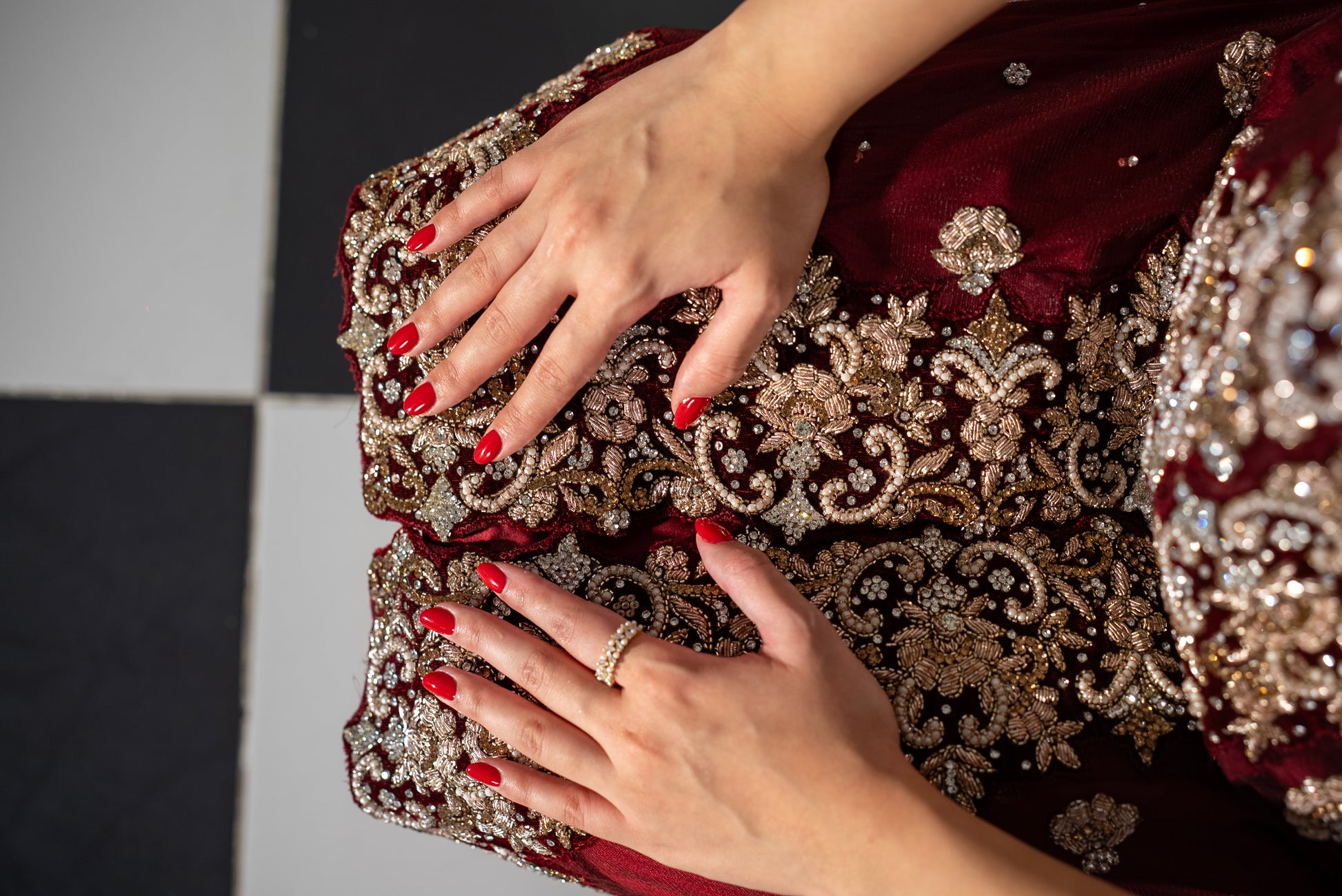 Veloura maroon khaddi net suit pure silk pants with embroidered motifs