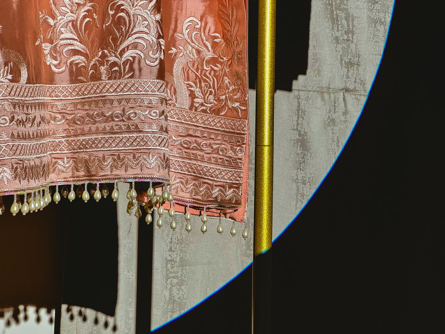 Petal Glow Pakistani suit with plain silk pants