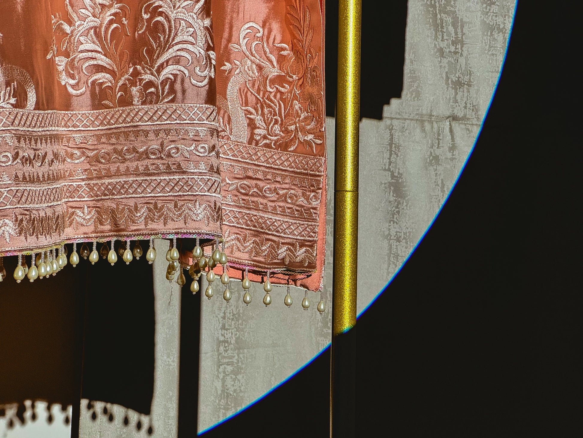 Petal Glow Pakistani suit with plain silk pants