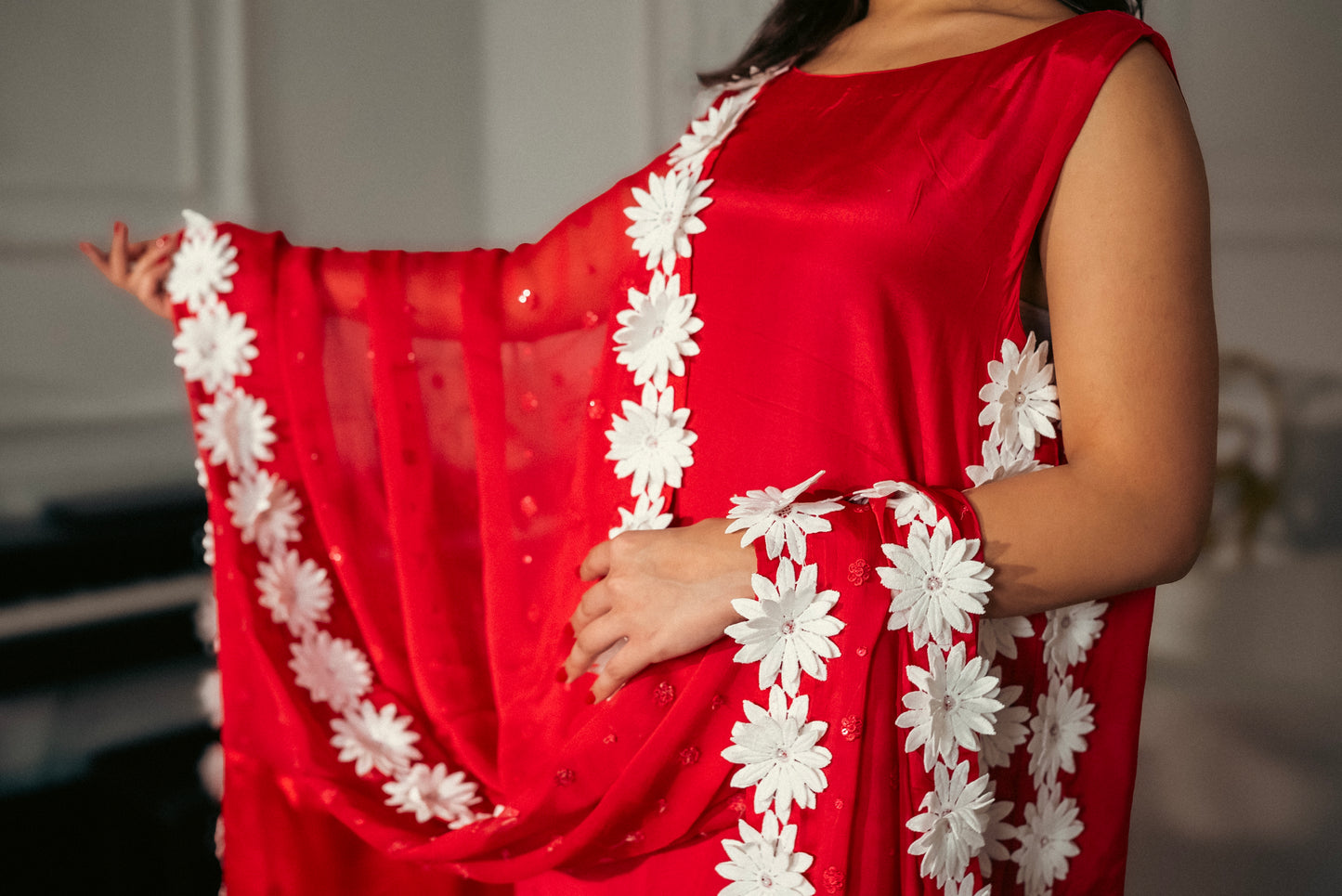 Ruby Charm red Pakistani suit with straight trousers